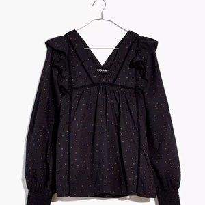 Madewell Voile Ruffled Pintuck Top